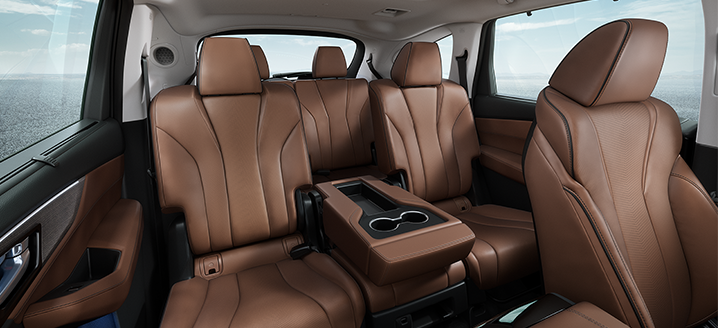 The brown interior of an MDX. / L’intérieur brun d’un MDX.